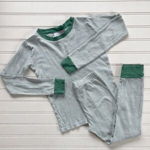 LAKE VGUC Sage Green Striped Pima Cotton Family Matching Pajama Set